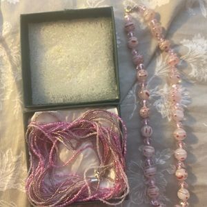 Murano bead necklace set of 2!!!
